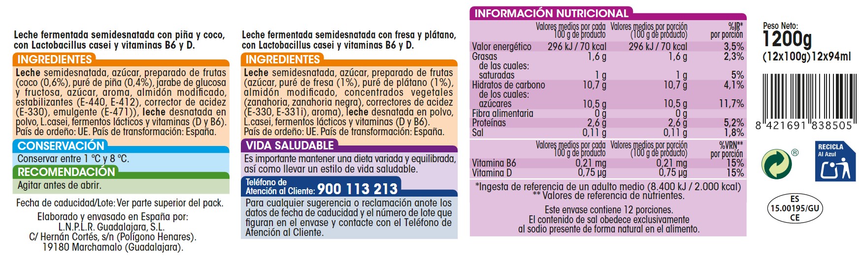 L Casei Alipende pack 12 sabores