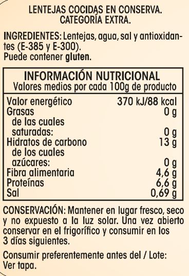 Lenteja cocida Alipende 400g