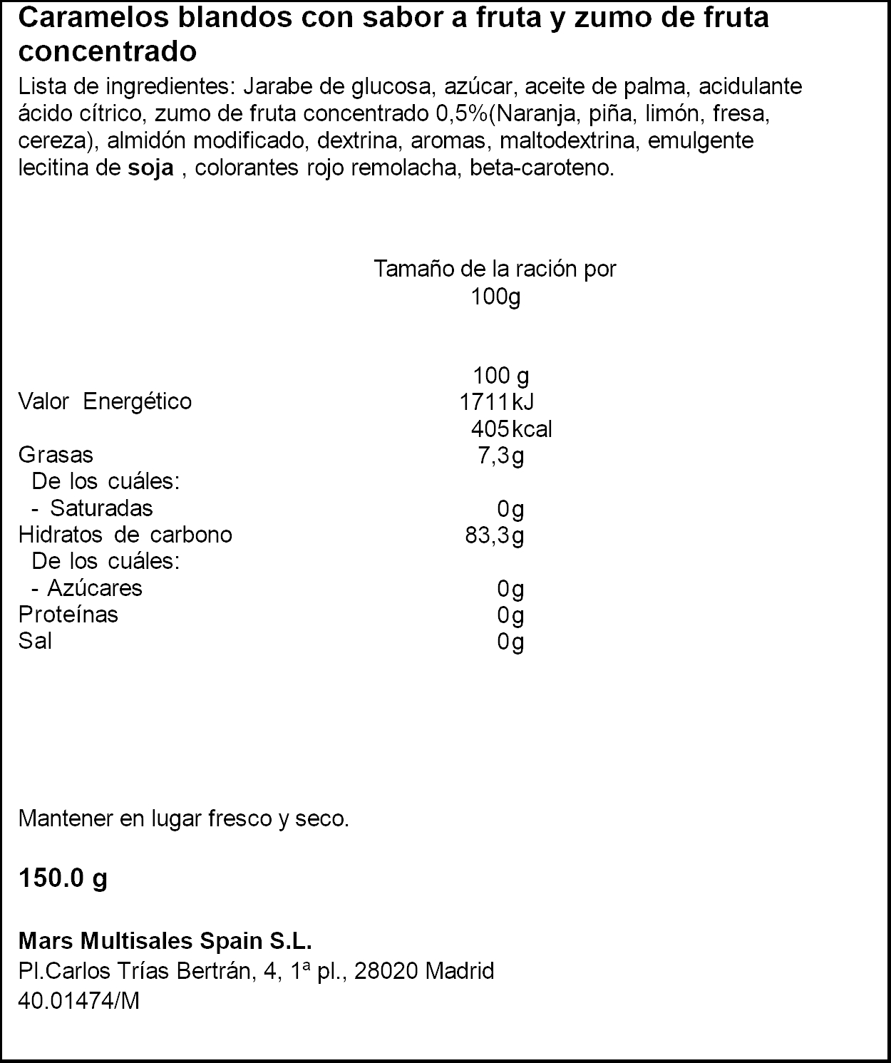 Caramelos Sugus 150g