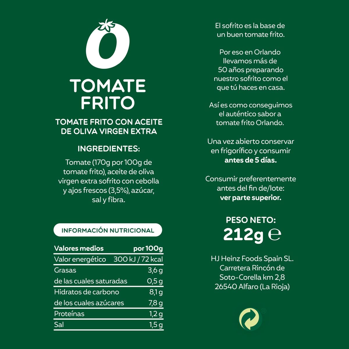 Tomate frito aceite oliva extra sin gluten Orlando p3