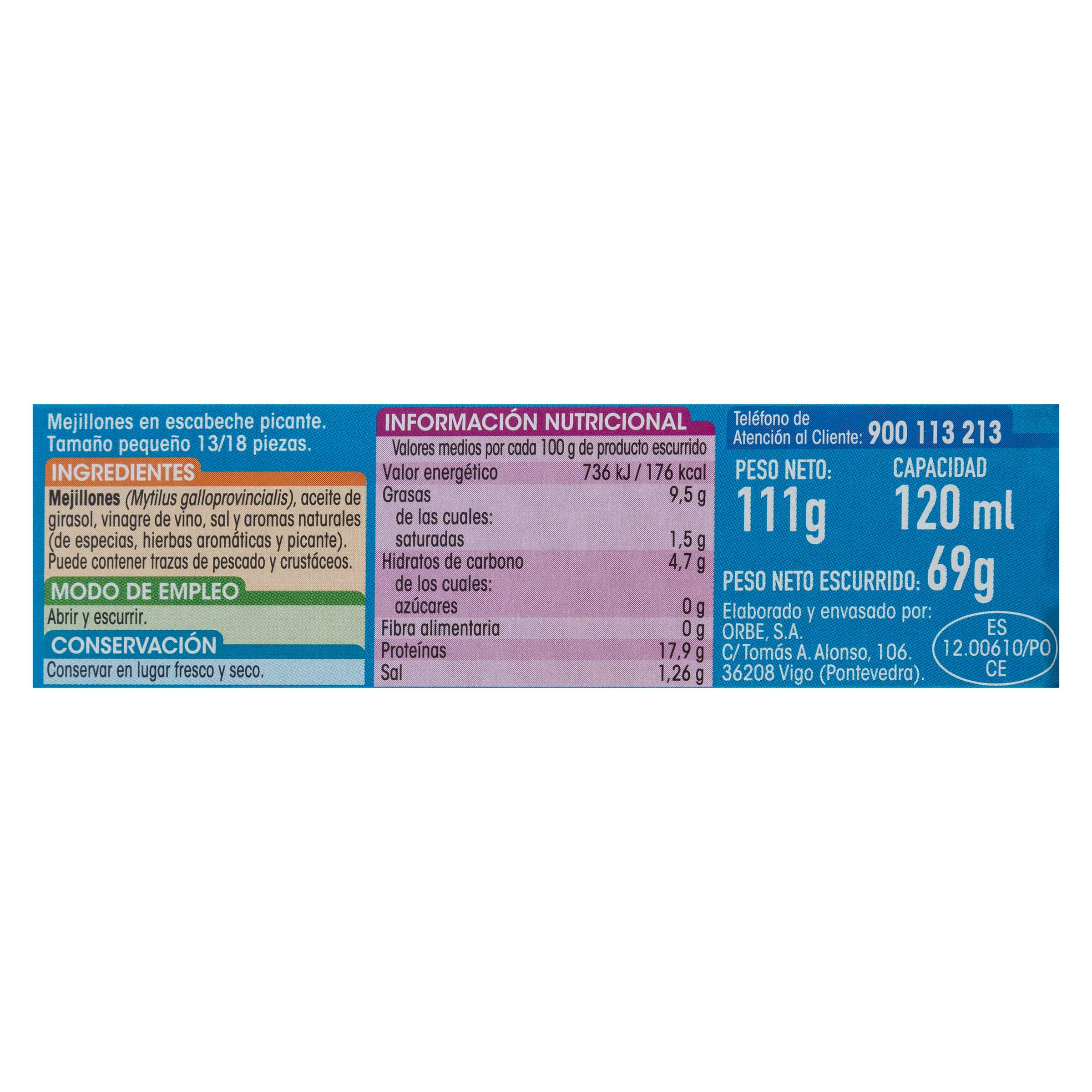 Mejillon Alipende 69g 13/18 escabeche picante