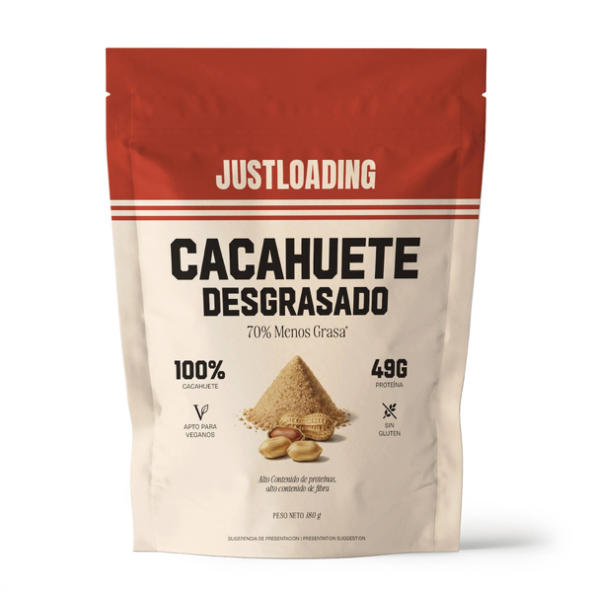 Cacahuete desgrasado en polvo Just Loading 180g
