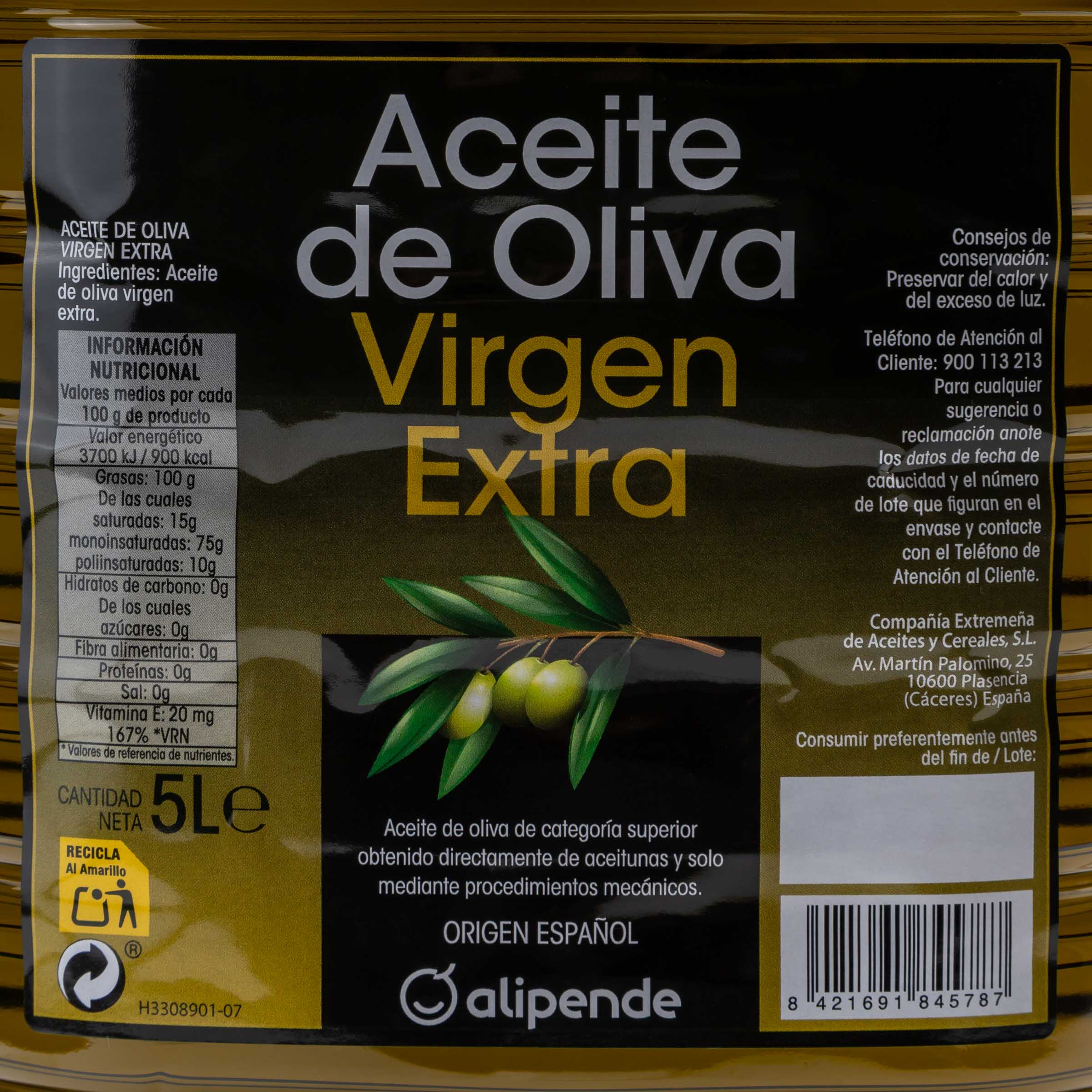 Aceite oliva virgen extra Alipende garrafa 5l