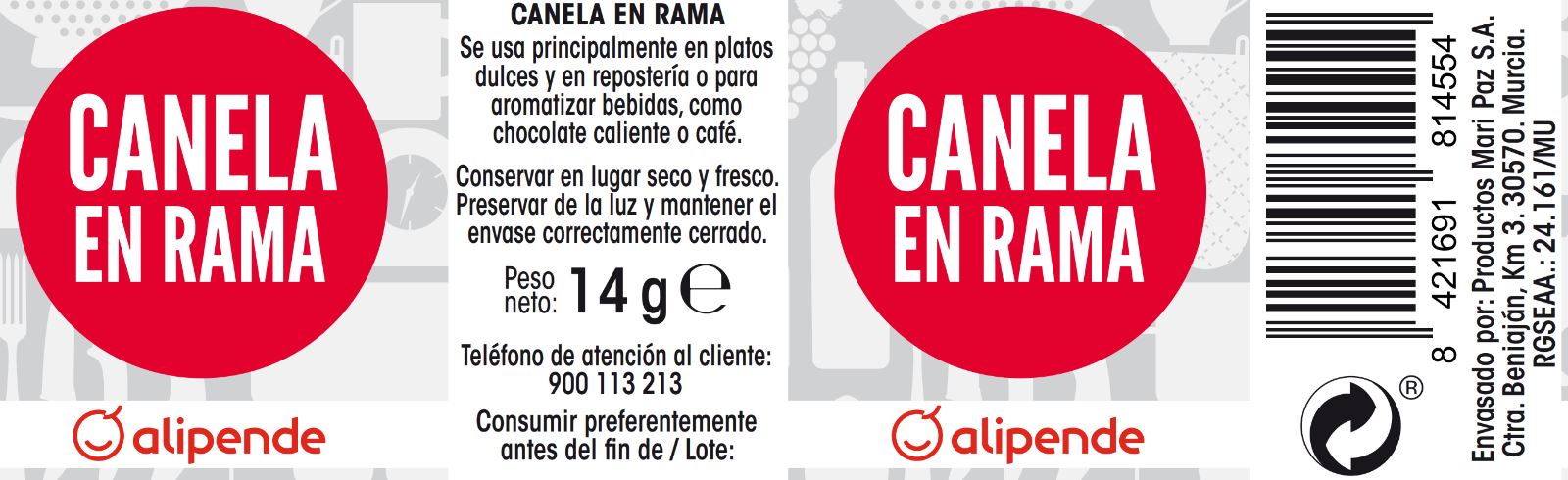 Canela Alipende 14g en rama