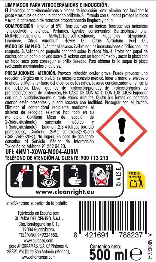 Limpiador vitro Lanta 500ml