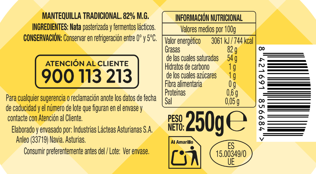 Mantequilla tarrina Alipende 250gr