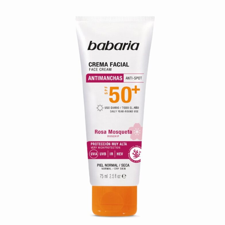 Crema Solar Facial Stick Babaria 75ml F50 Rosa Mosqueta