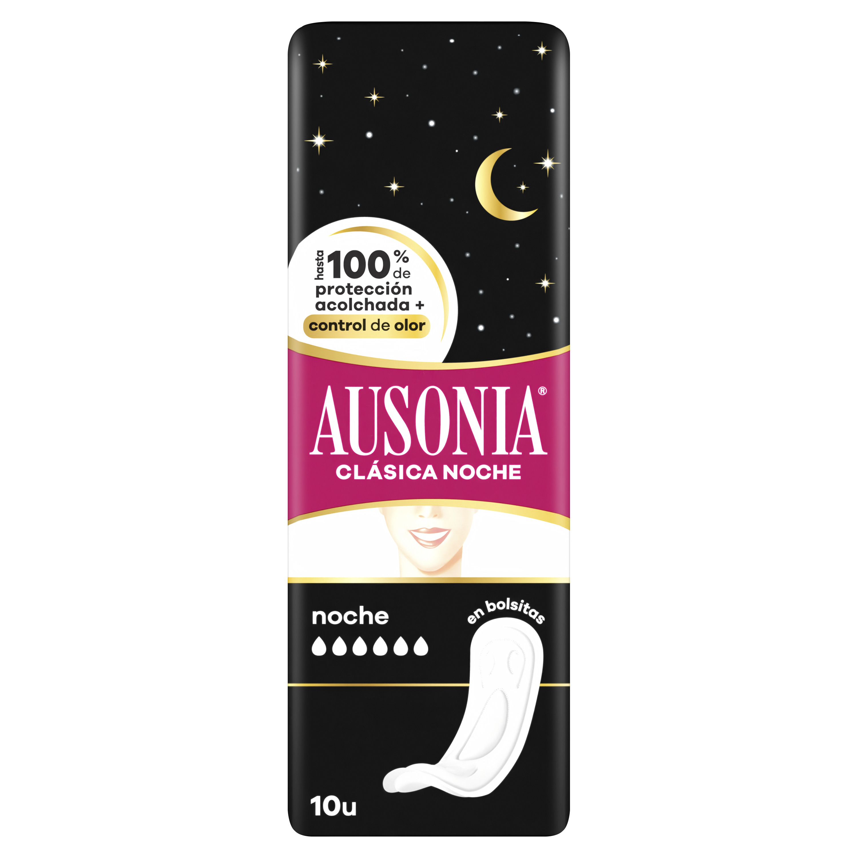 Compresa clásica sin alas Ausonia 9 unidades noche