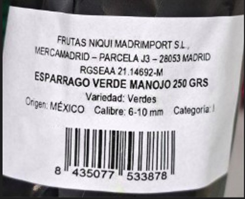 Espárrago manojo 250g