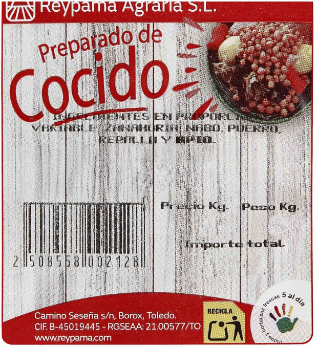 Preparado para cocido bandeja 1kg aproximadamente
