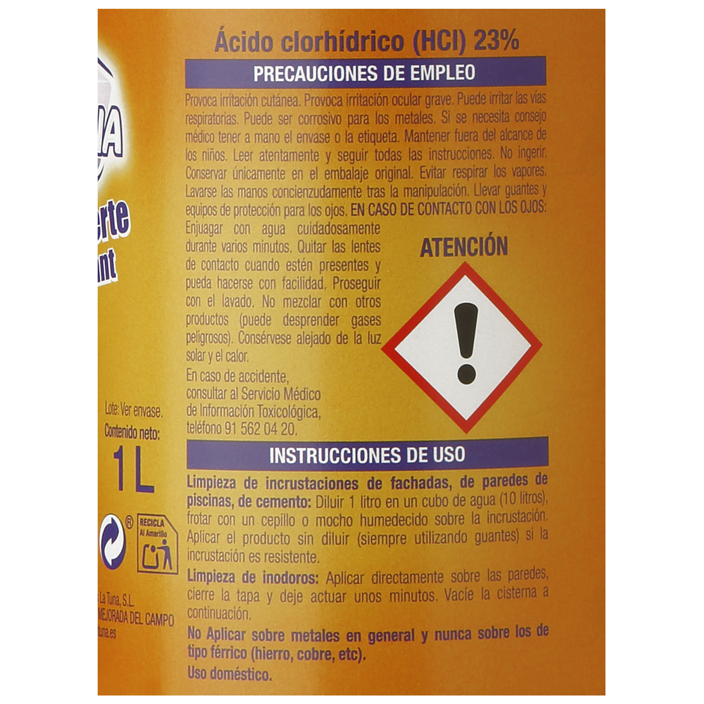 Agua fuerte La Tuna 1l