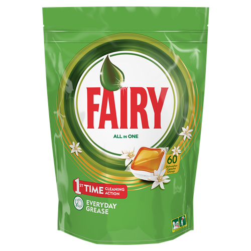 Detergente en cápsulas para lavavajillas Fairy 60 uds naranja