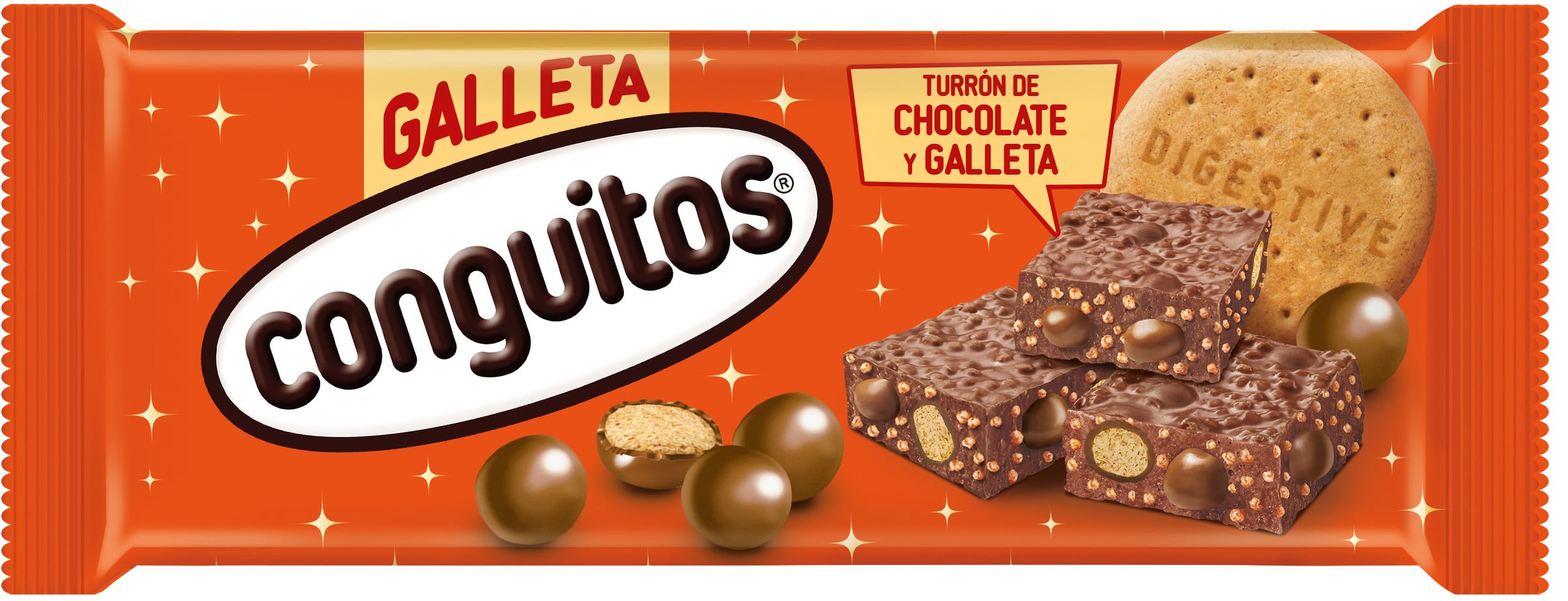 Turrón de chocolate con galleta Conguitos Lacasa 180g