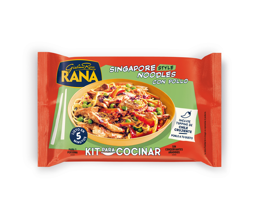 Pasta fresca kit noodles singapore con pollo Rana 400g Ahorramas