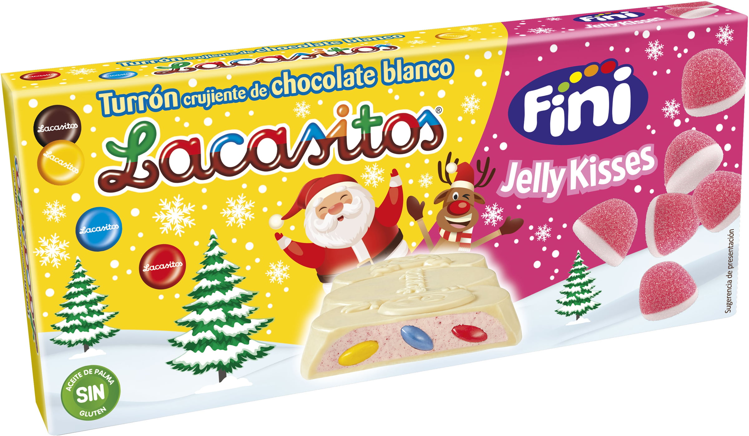 Turrón de chocolate blanco con Lacasitos y besitos Fini 215g