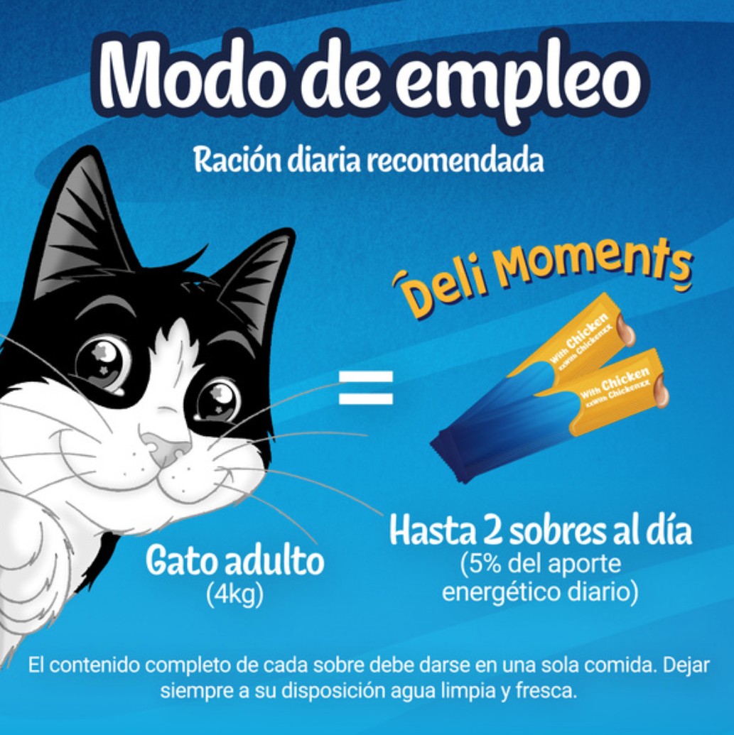 Alimentación gato Purina Felix Deli Moments con Pollo 4x10g