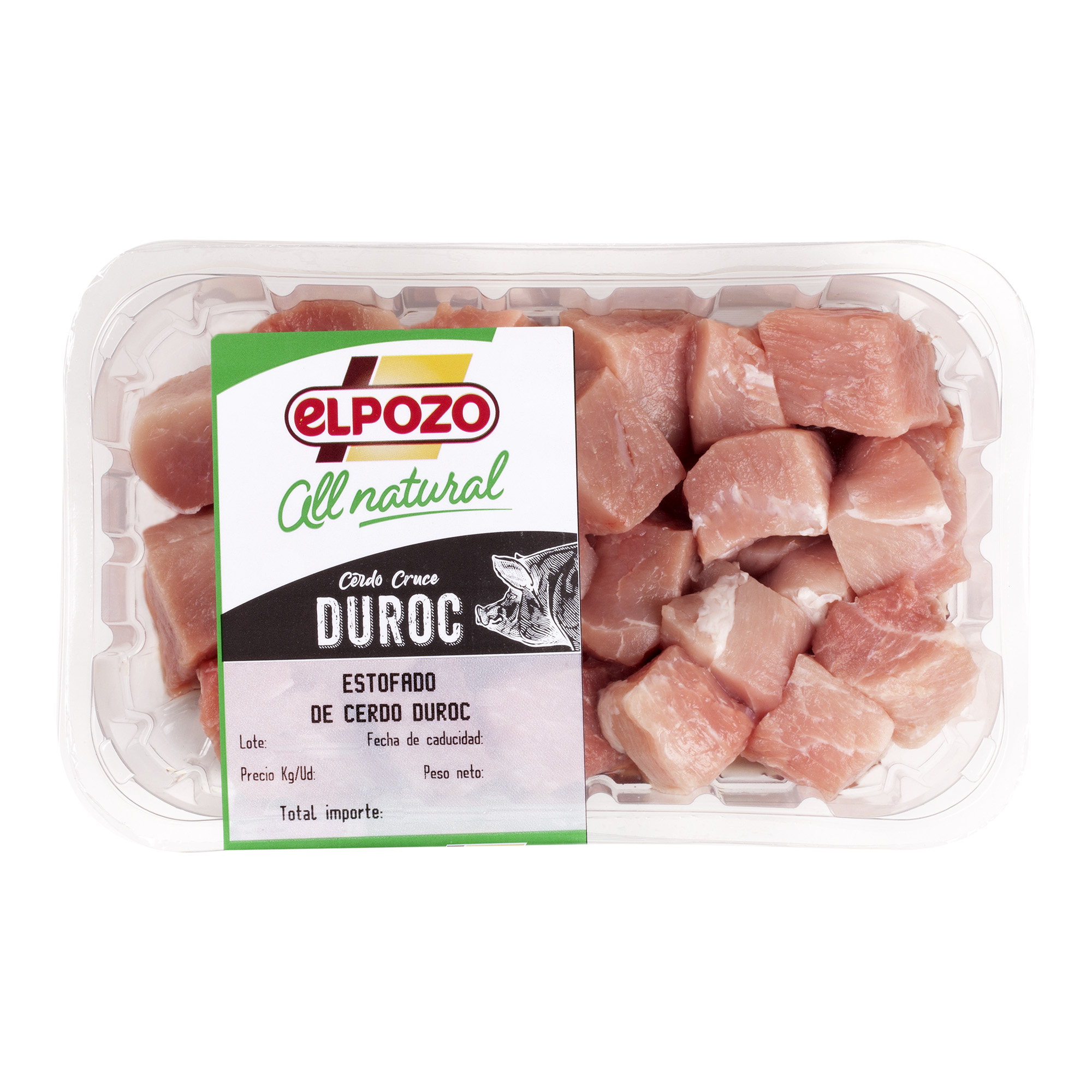 Carne de cerdo duroc para estofado All natural ElPozo 700g aprox
