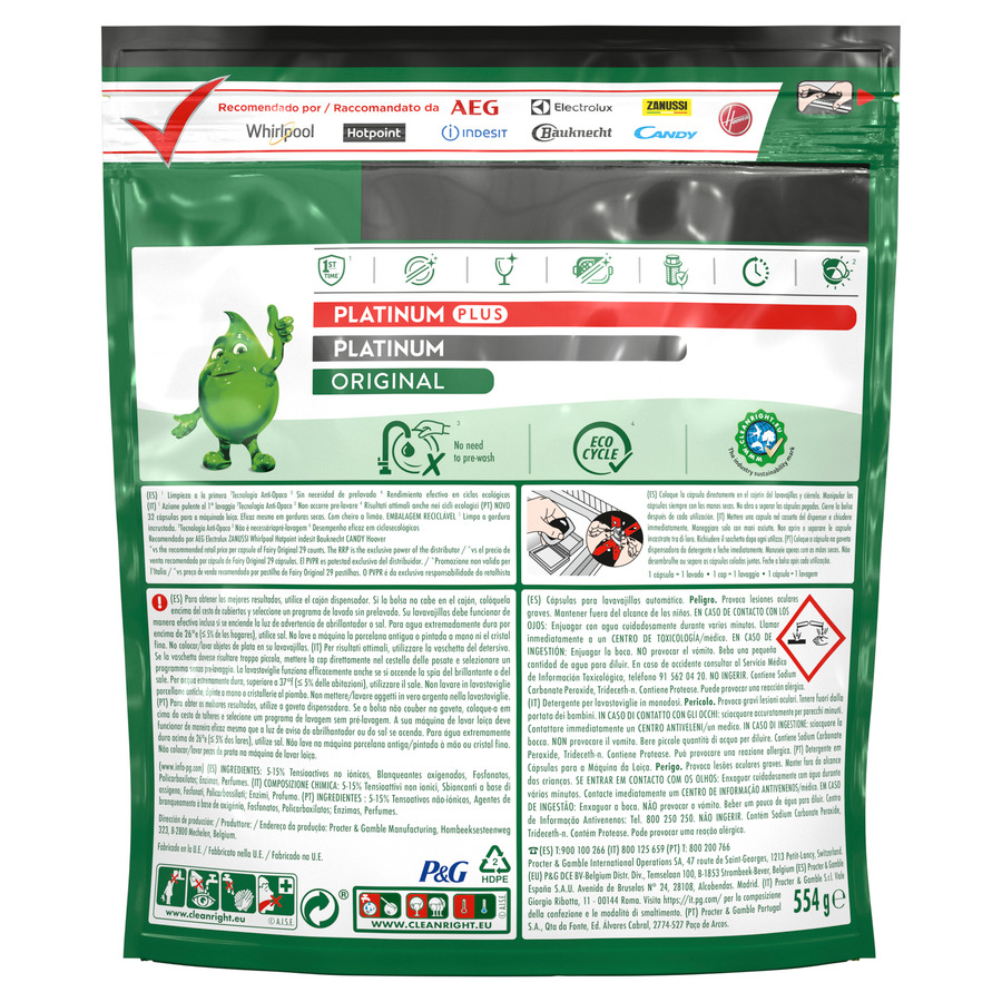 Detergente lavavajillas cápsulas Fairy 21+20 unidades Original