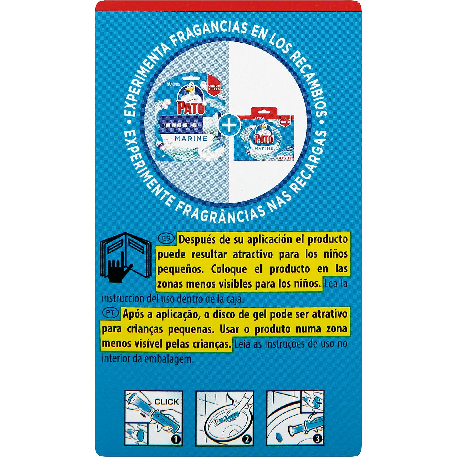 Desinfectante discos activos Pato recambio 2 unidades Marine