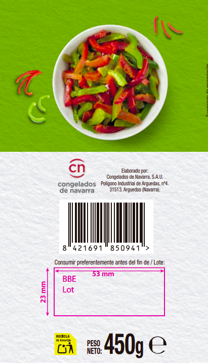Mezcla de pimientos rojos y verdes Alipende 450g