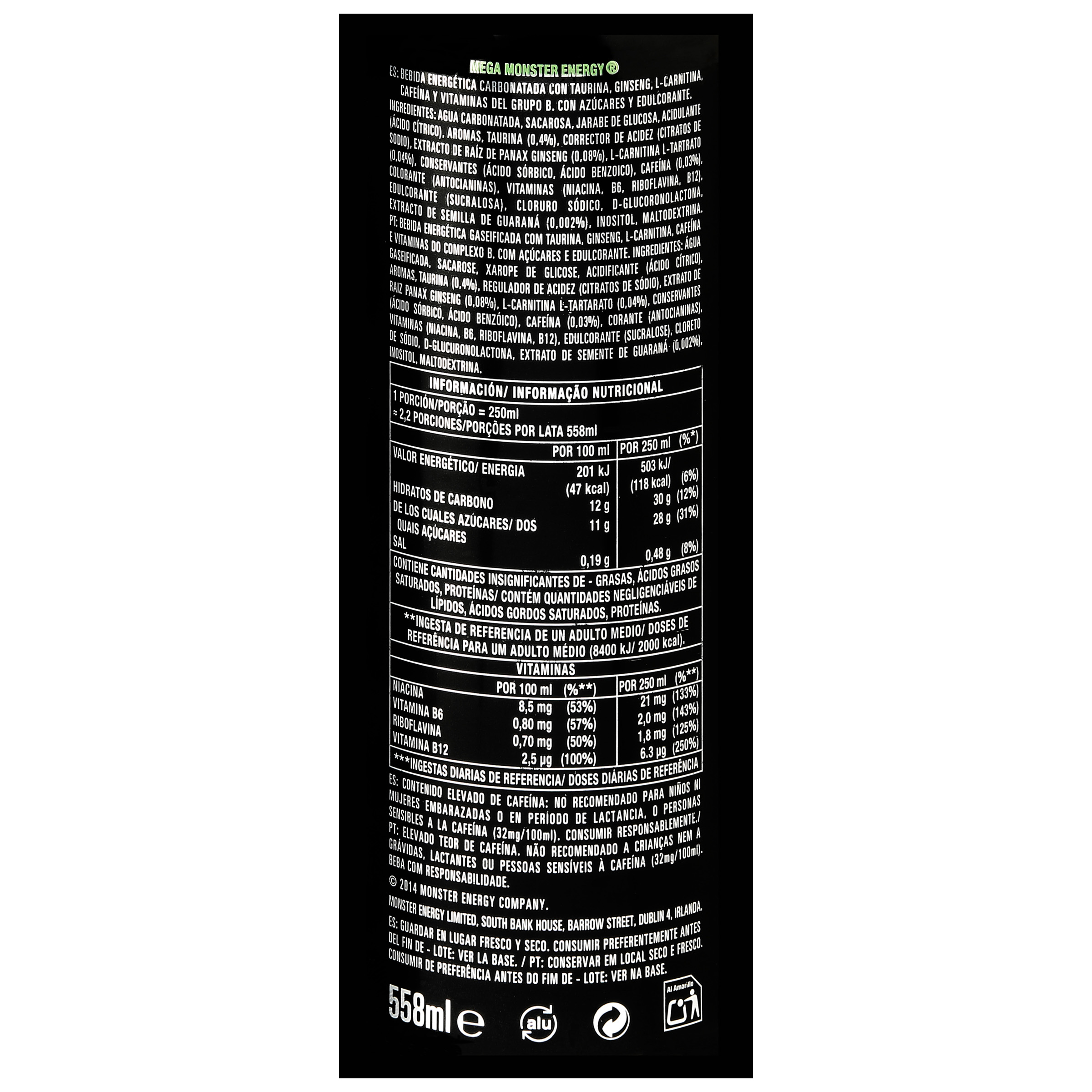 Bebida energética Monster 558 ml Energy Lata