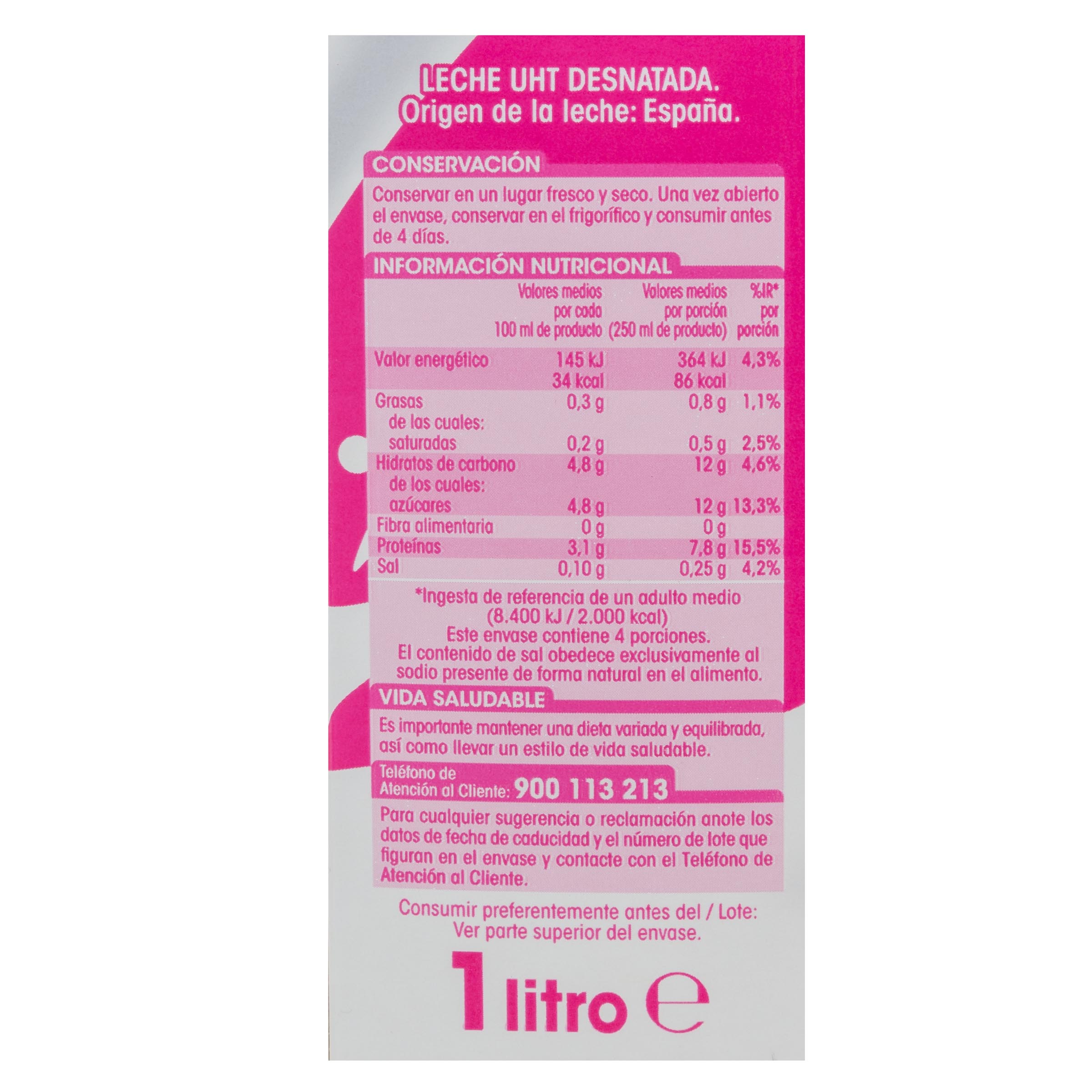 Leche Alipende 1l desnatada