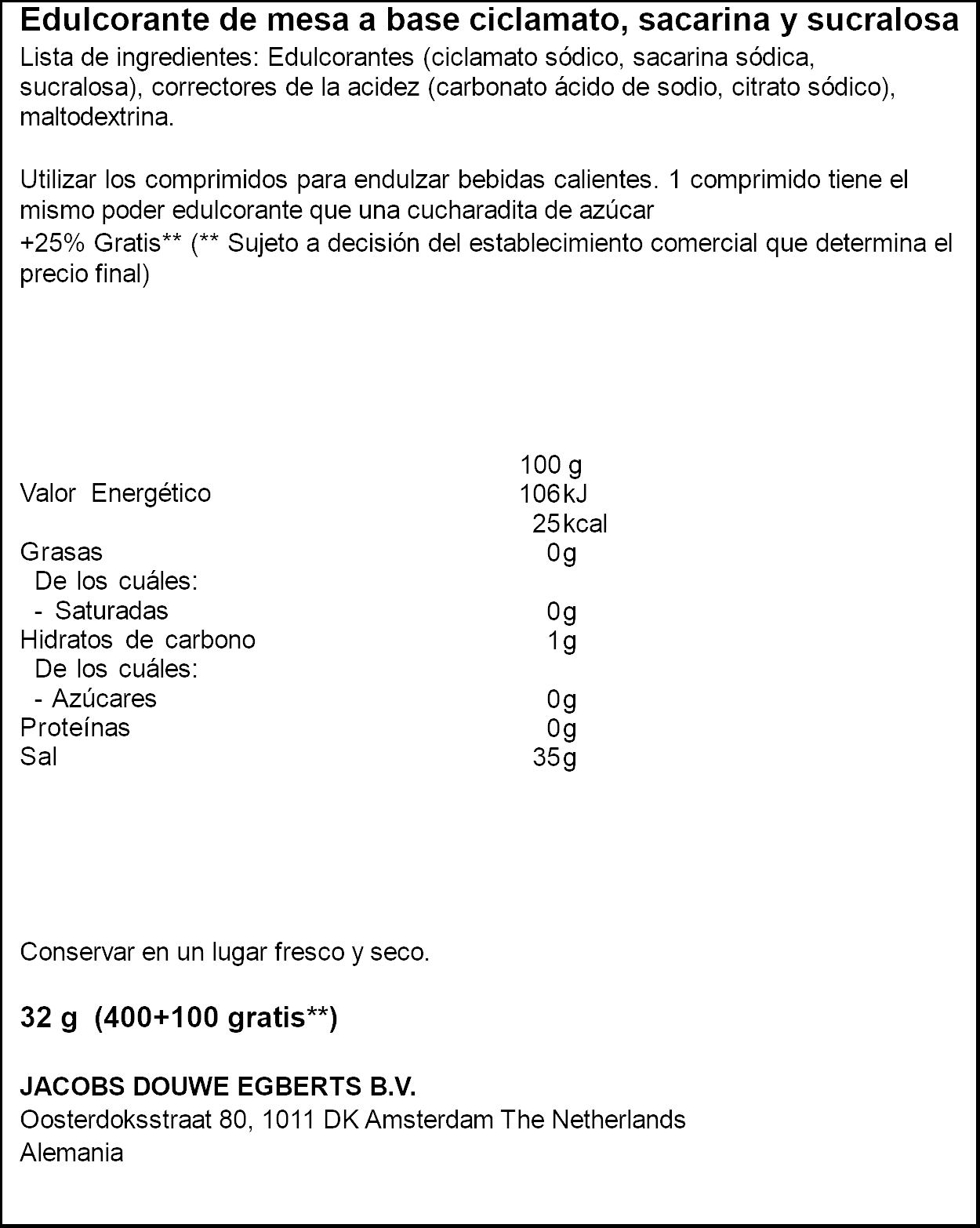 Edulcorante en comprimidos Natreen 500 unidades