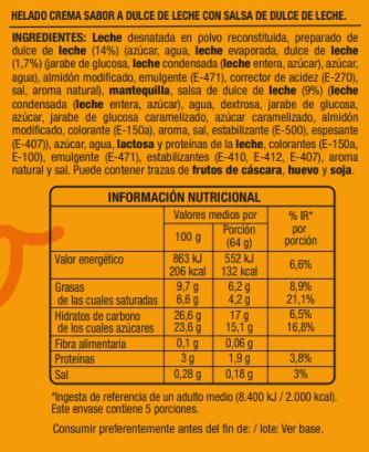 Helado dulce de leche Alipende 500ml