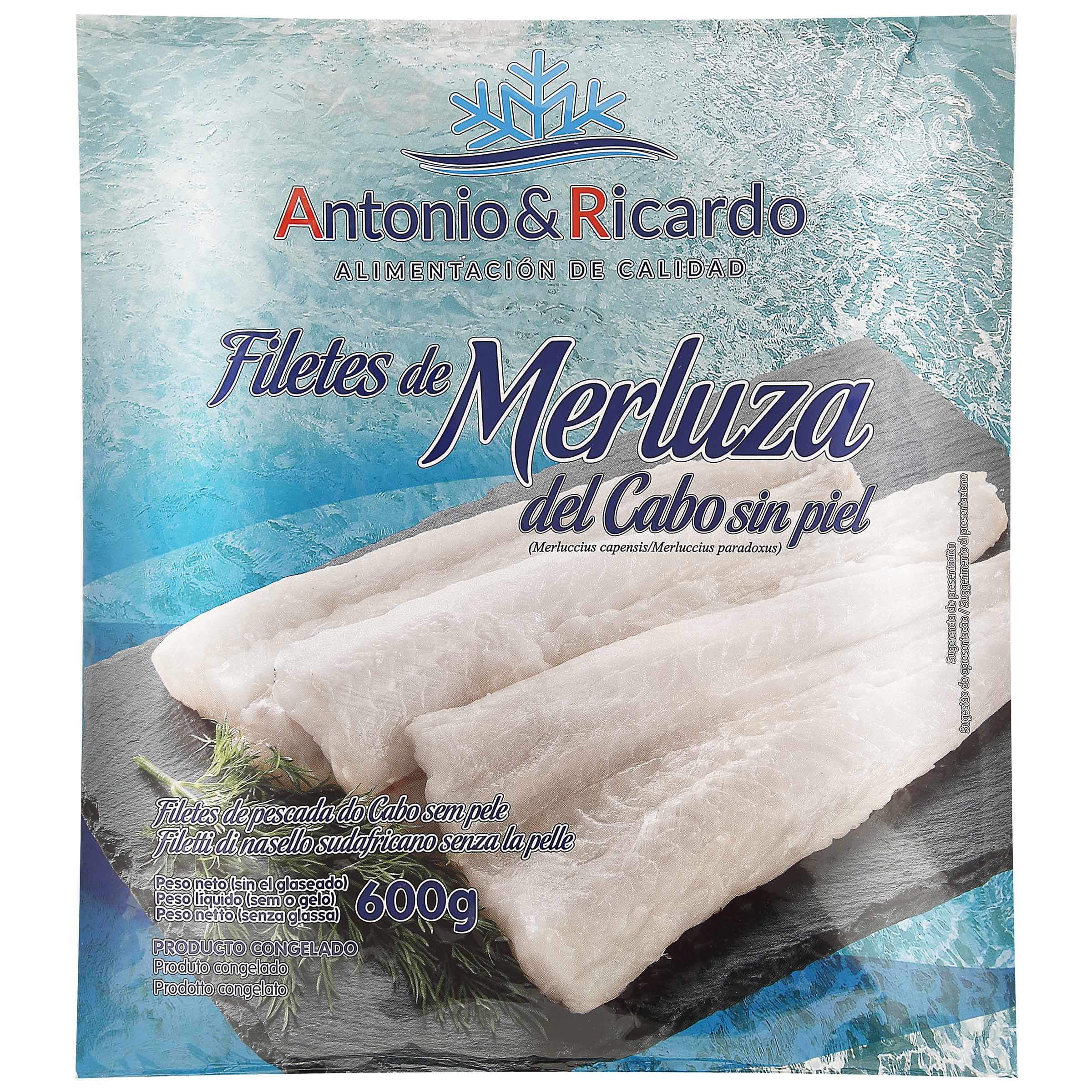 Filete de merluza Antonio&Ricardo sin piel Marca 600g