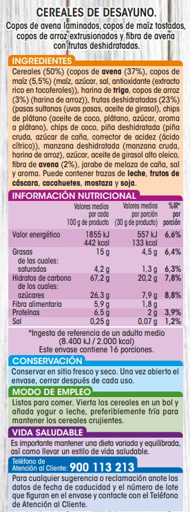 Muesli crujiente con frutas Alipende 500g