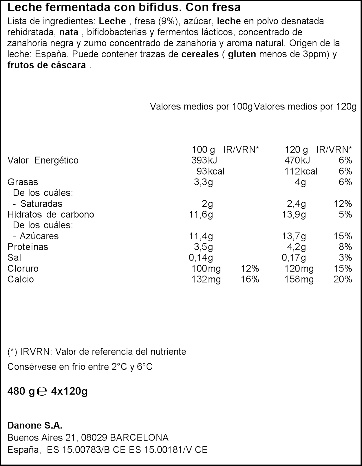 Bífidus Activia pack 4 fresa