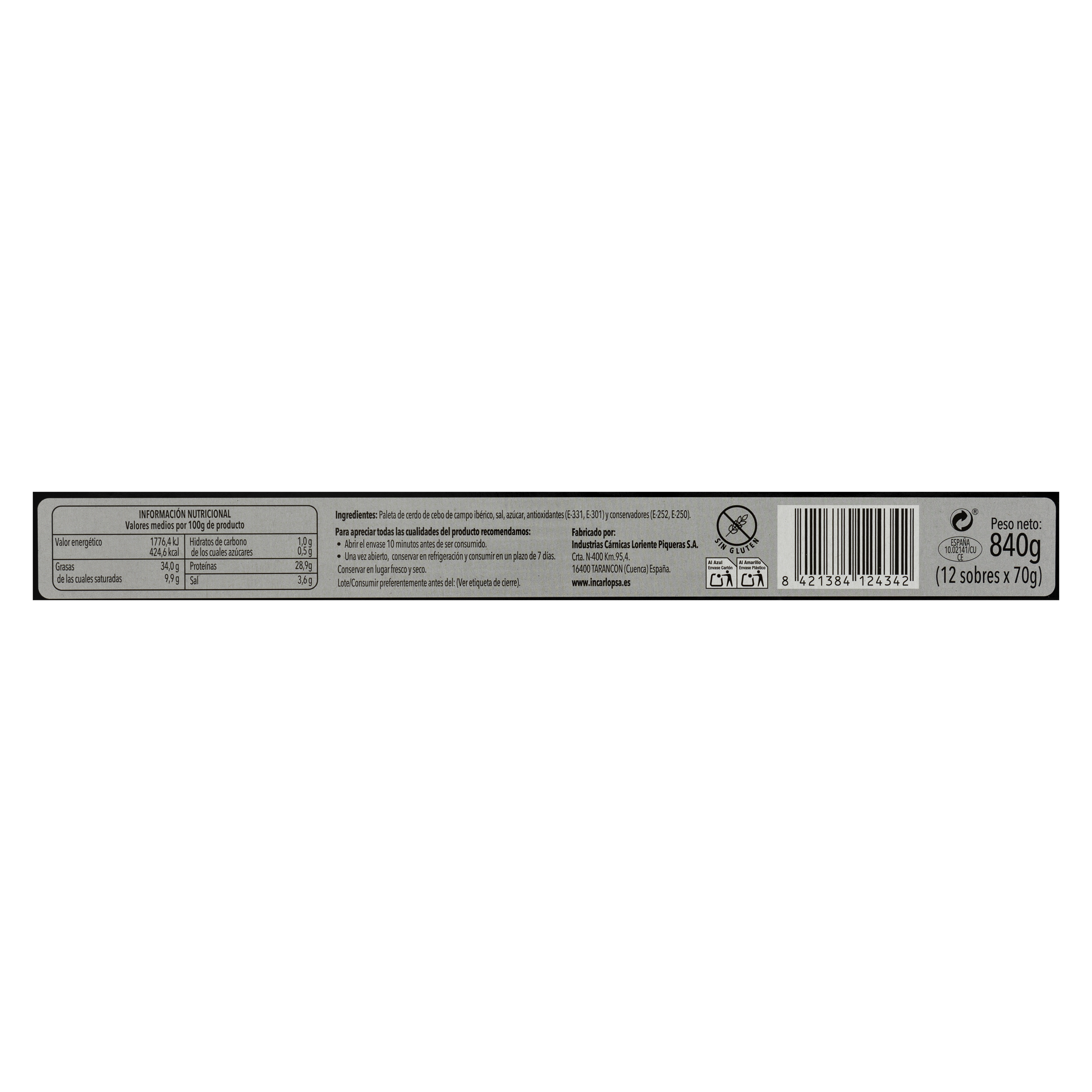 Maletín paleta de cebo campo 50% ibérica Lasencia pack 12 de 70g
