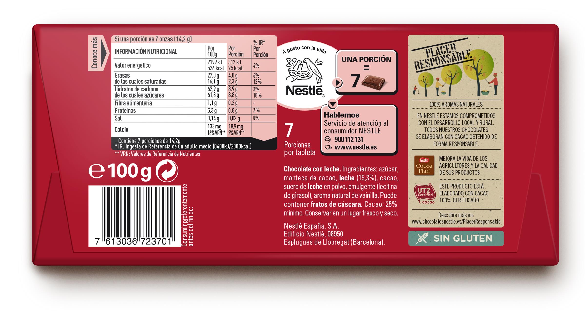 Chocolate Con Leche Nestlé Dolca 100G