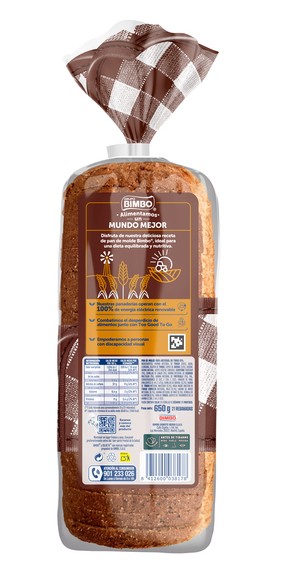 Pan molde integral con 8 cereales Bimbo 650 g