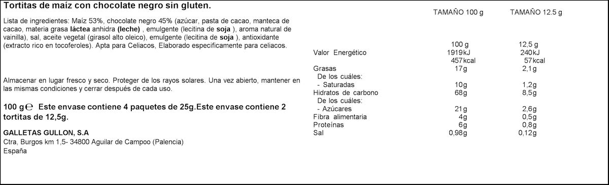 Tortitas maiz Vitalday 100g chocolate
