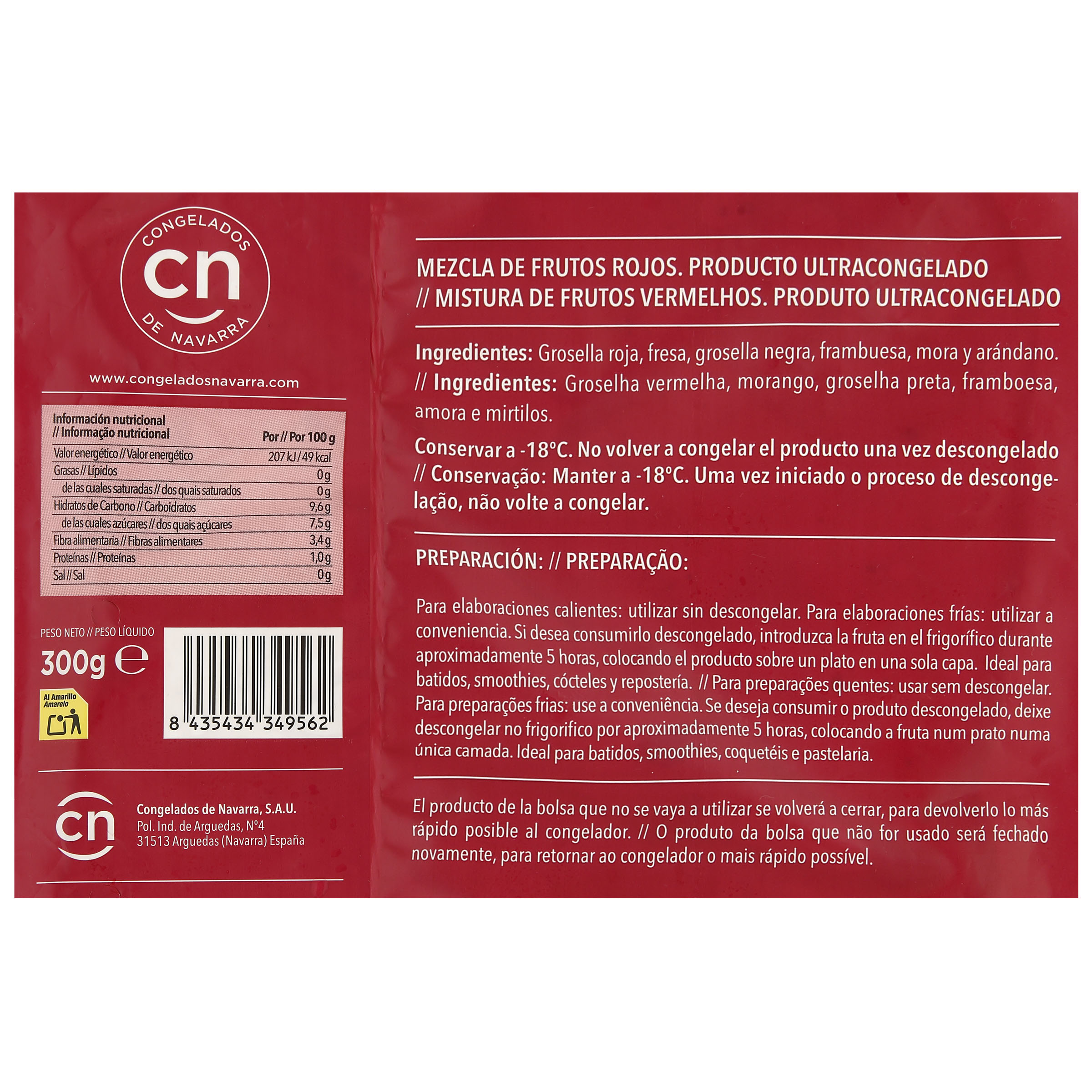 Frutos Rojos congelados de Congelados de Navarra 300g