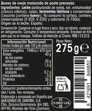 Queso de oveja Alipende cuña 275gr