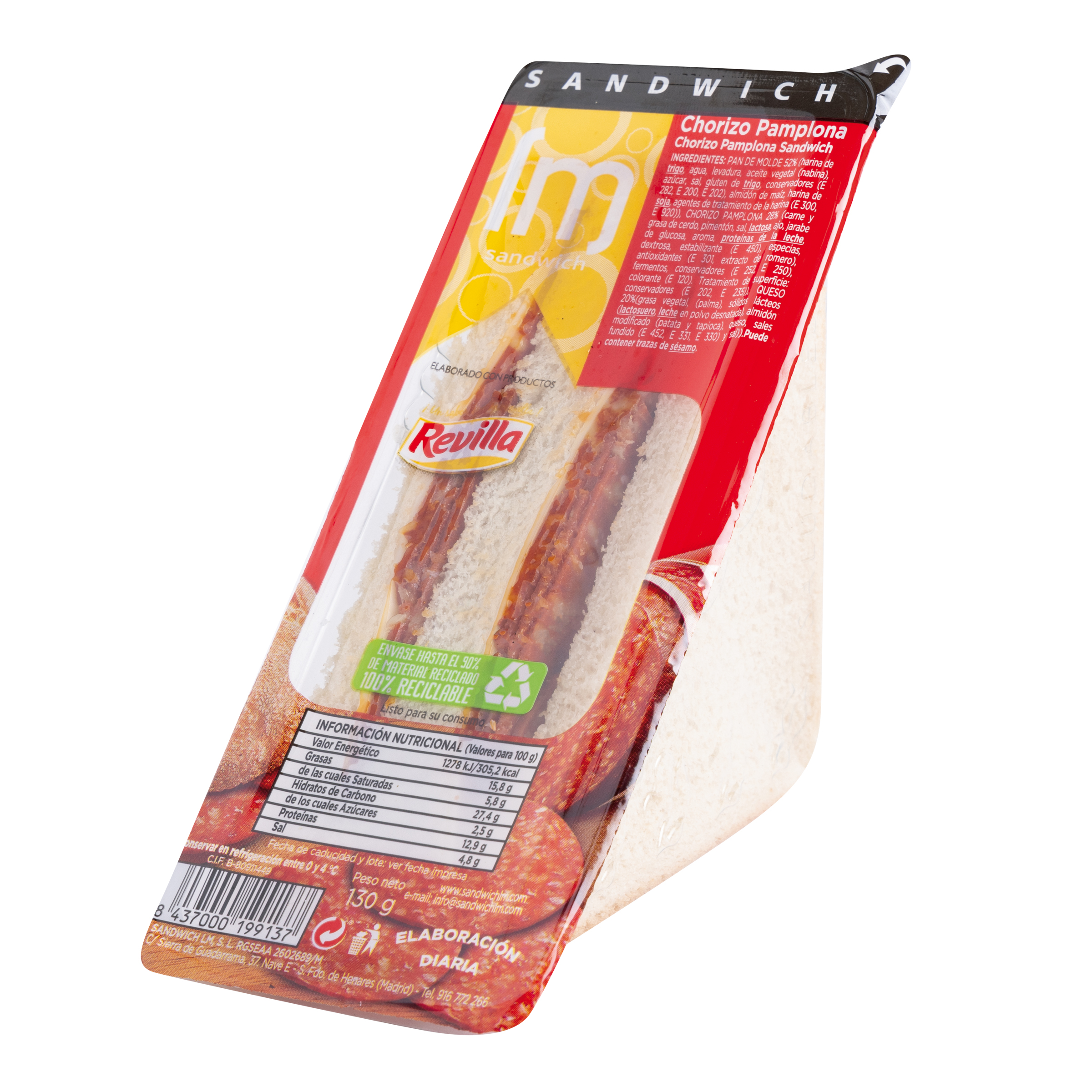 Sandwich de chorizo 130g