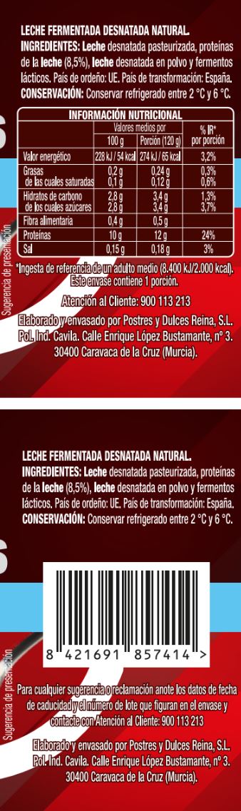 Leche fermentada proteína Alipende 4 unidades natural