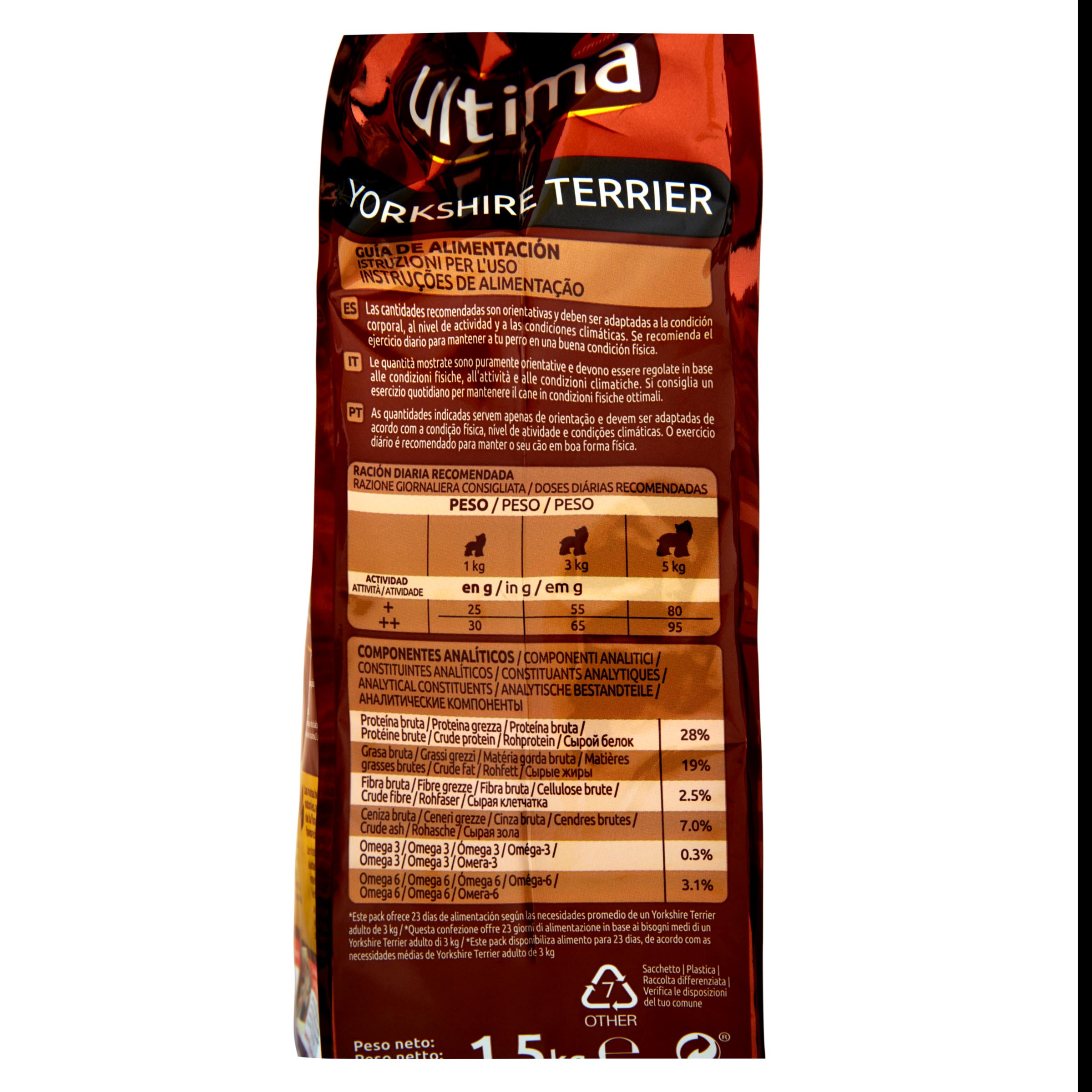 Pienso perro Ultima mini yorkshire 1,5kg