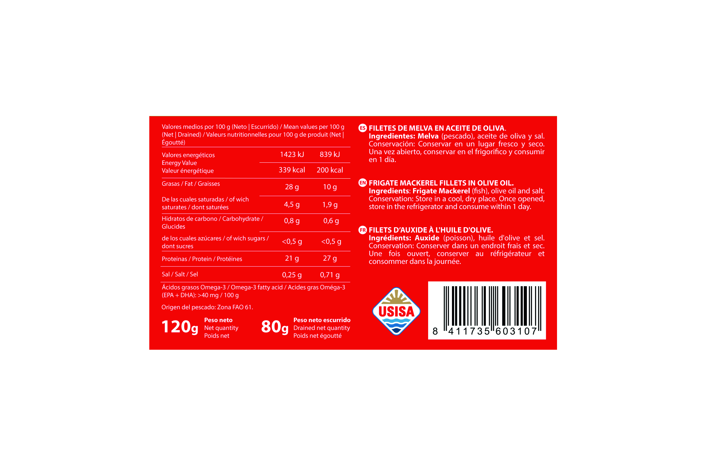 Melva en aceite de oliva Tejero 80g