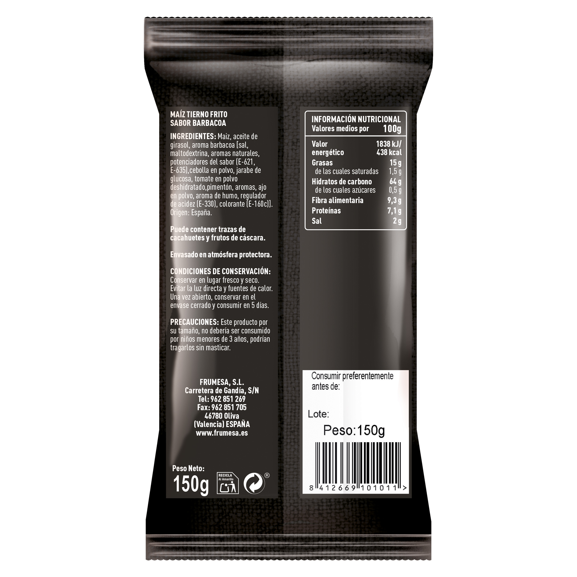 Maíz frito sabor barbacoa Frumesa 150g