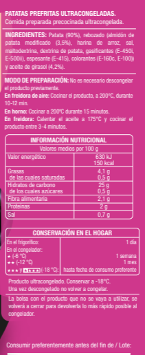 Patatas prefritas para air fryer Alipende 1 kg
