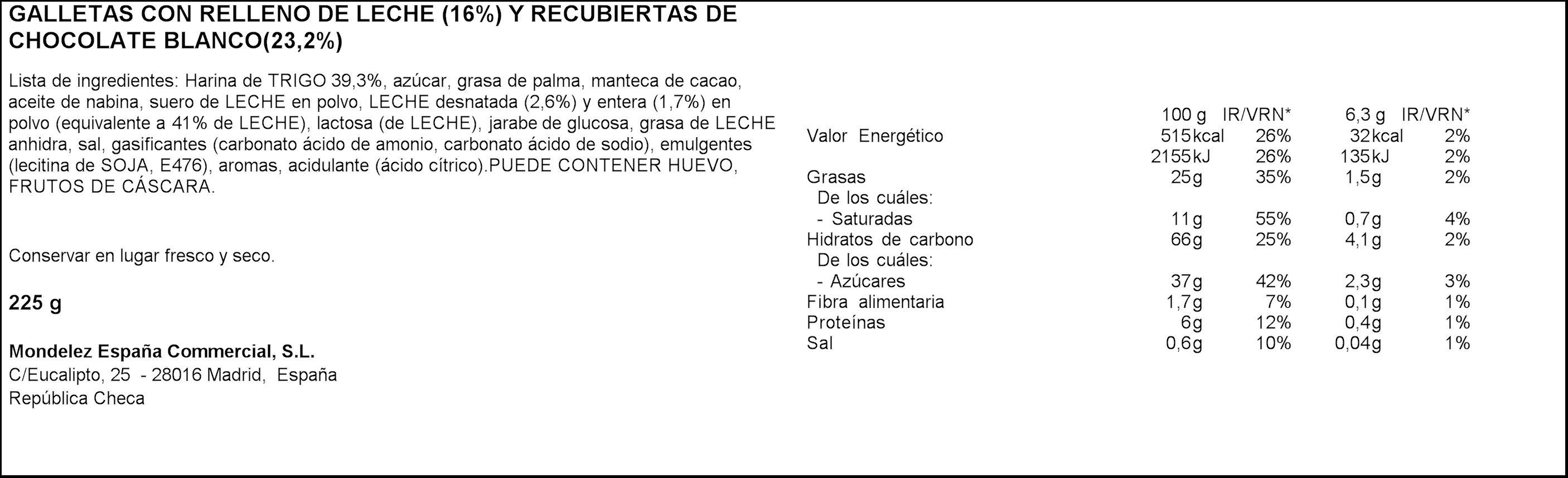 Galleta Príncipe estrellas 225g chocolate blanco