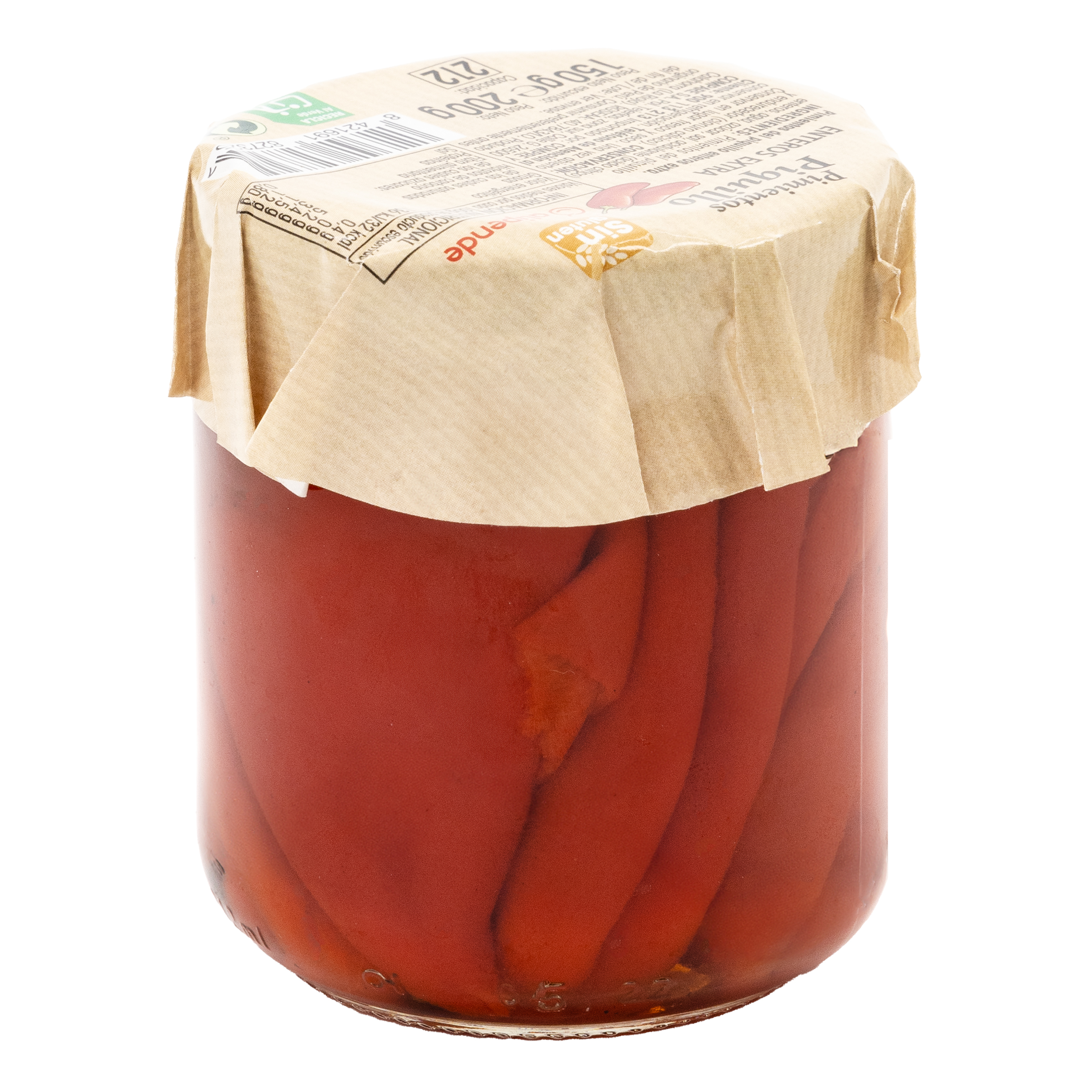 Pimientos de piquillo enteros sin gluten Alipende 150g