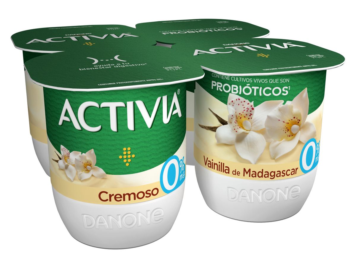 Bífidus Activia desnatado 0% materia grasa pack 4 vainilla