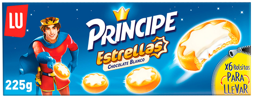 Galleta Príncipe estrellas 225g chocolate blanco