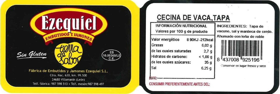 Cecina Ezequiel al corte