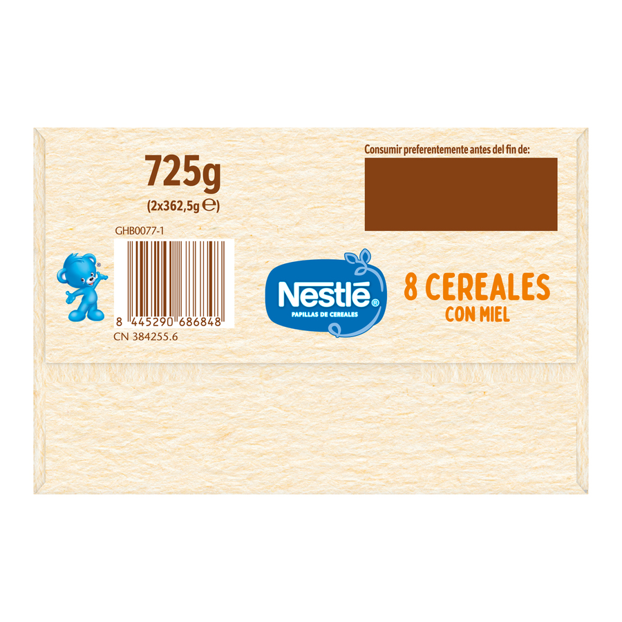 Papilla Nestlé 8 cereales miel desde 6meses 725g