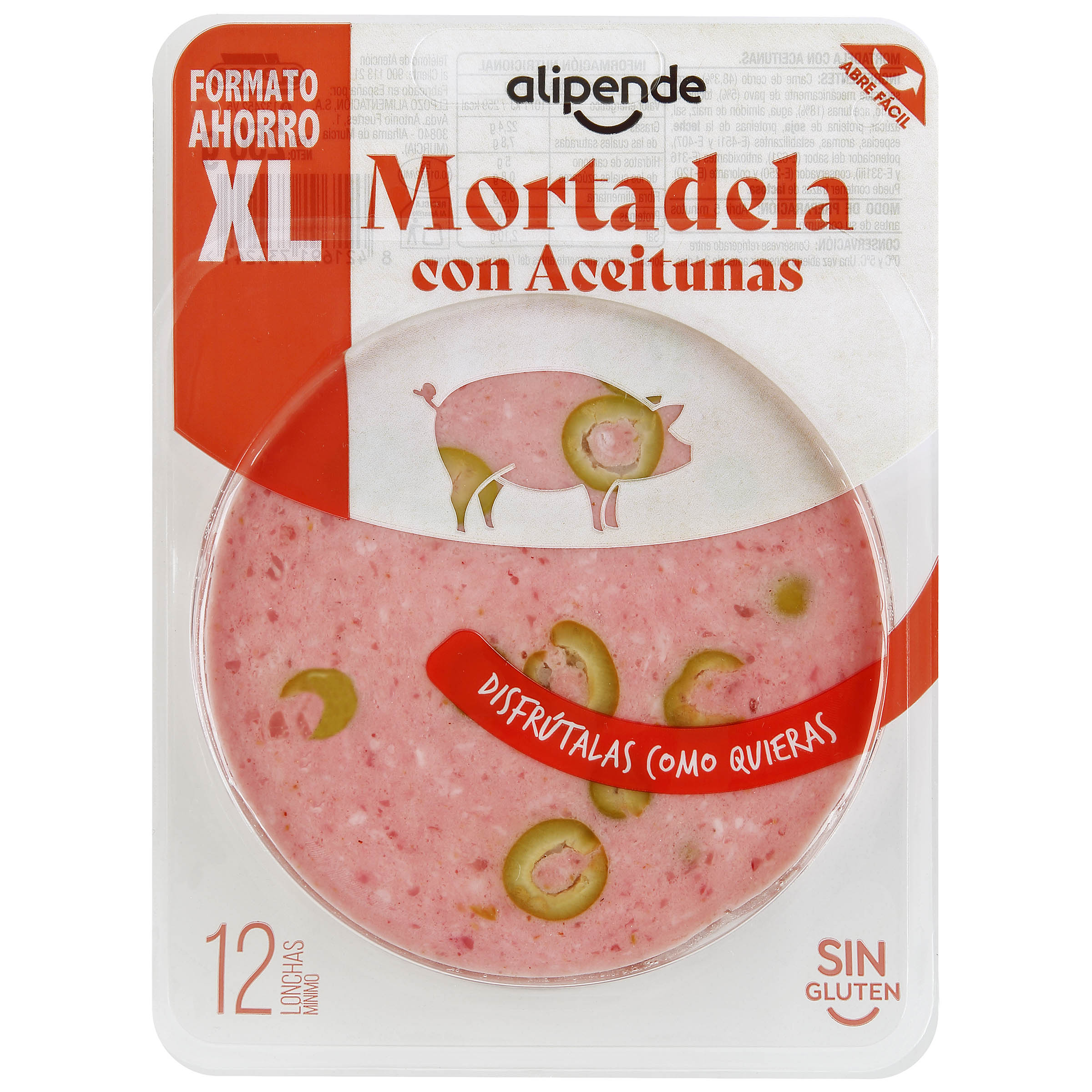 Mortadela Alipende con aceitunas en lonchas 250g